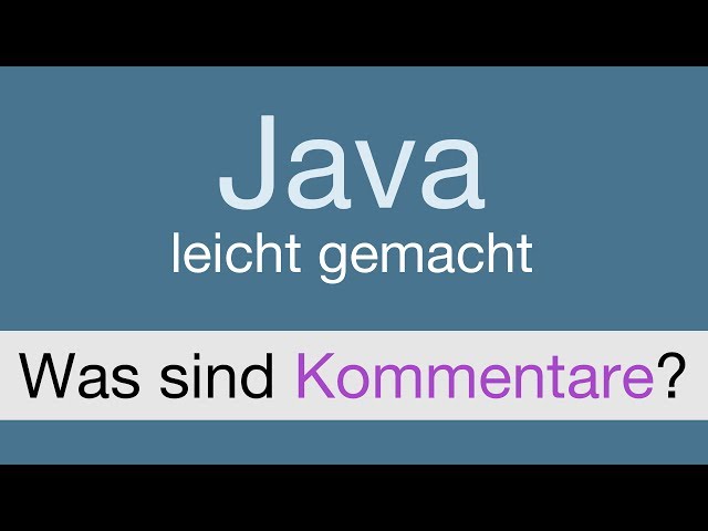 Java Programmieren lernen | Kommentare - 007