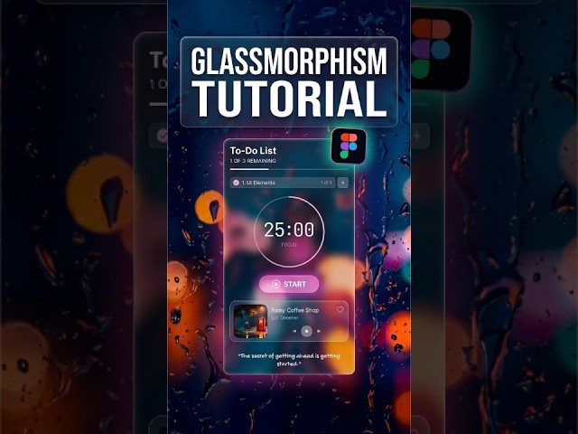 How to Create Glassmorphism in Figma ✨ | Glass Effect Tutorial  #figma