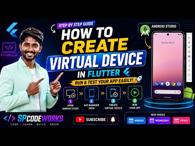 How to Create a Virtual Device in Flutter 🚀 | Android Studio Emulator Setup