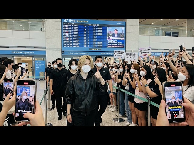 What Fans Caught on Camera as BTS Jimin & Co. Left for Colombia