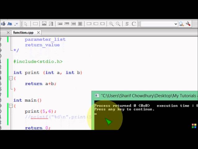 Bangla C programming tutorial  76  Function Basic Parameter list