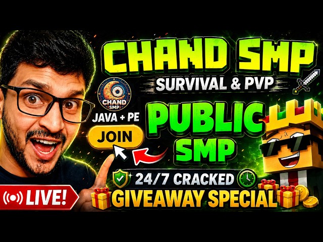 MINECRAFT LIVE 24/7 PUBLIC SMP JOIN NOW 🛑 Free To Join SURVIVAL + PVP | Cracked Java + PE Both