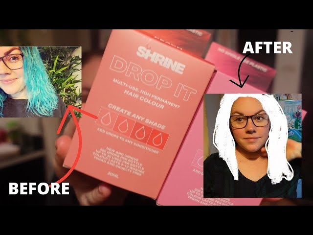 TRYING TO REMOVE BLUE HAIR DYE USING SHRINE DROPS