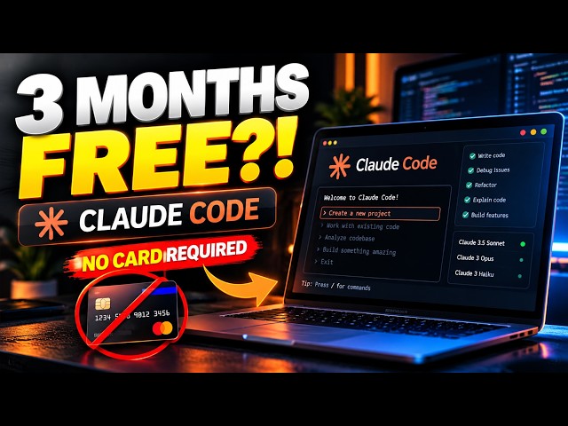 3 Months of Claude Code for FREE! No Card Require