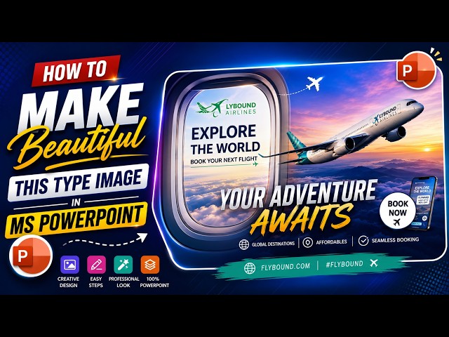 Create This Amazing Travel Banner in PowerPoint | Easy MS PowerPoint Tutorial ✈️