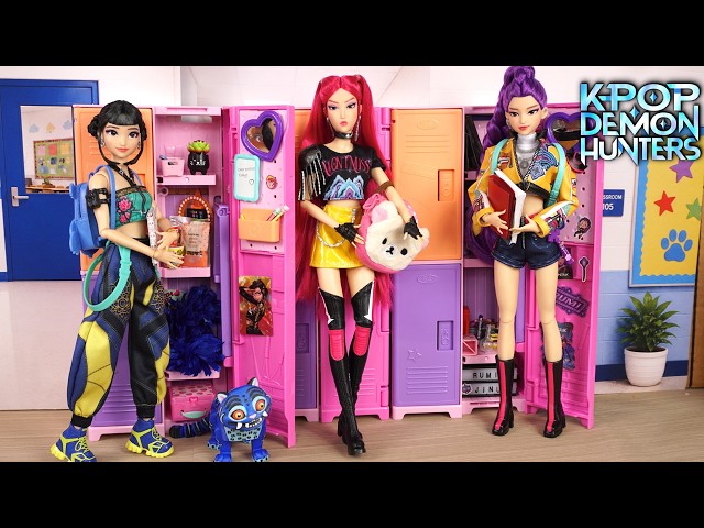 Barbie Dolls KPOP Demon Hunters Back to School Locker Organization
