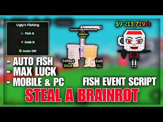 1 WEEK STREAM / Steal A Brainrot SCRIPT Gui Hacks With Instant Steal, Anti Hit, Desync + NO KEY