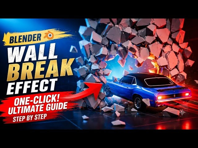 How to Make a Wall Break Effect in Blender | Car Crash Destruction Tutorial🚗💥