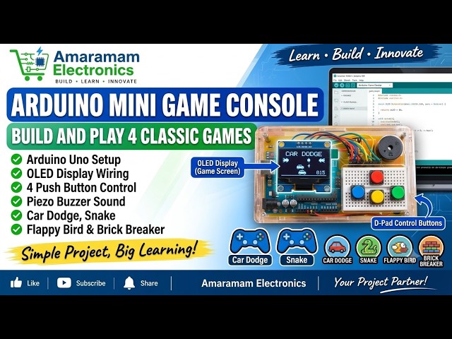 🎮 *Arduino Mini Game Console | OLED Gaming | DIY Electronics Project*