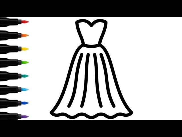 Cute Frock Drawing for Kids 👗 | Easy Dress Drawing | Learn to Draw Step by Step