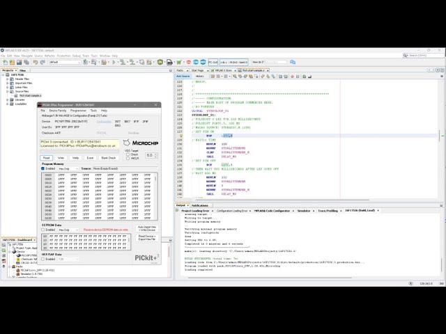 MPLAB-X IDE integrated with PICKitPlus to support a PICkit2 or PICkit3 programming operations.