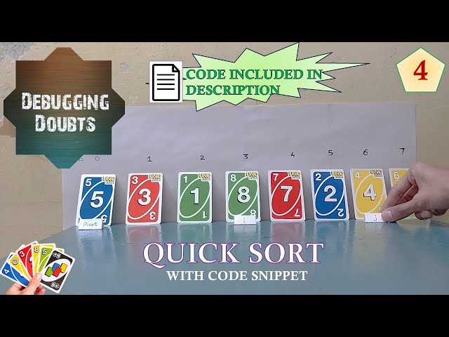 QUICK SORT | VISUALIZATION | UNO CARDS | quick sort using uno cards