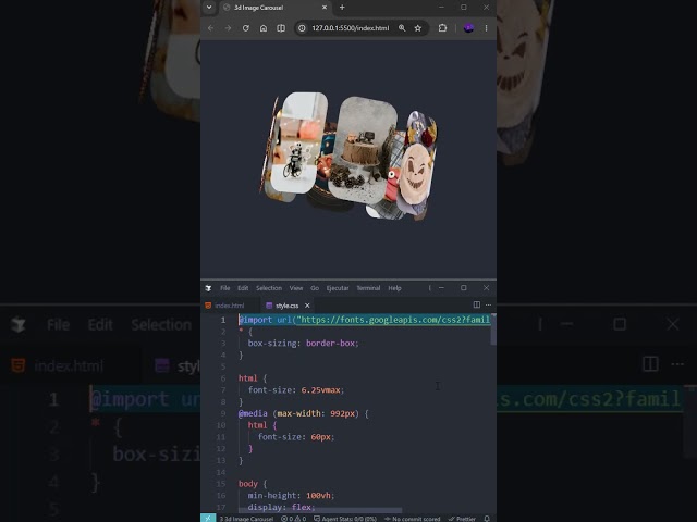 3d Image Carousel #código #gratis #programacion #javascript #relax #ia #3danimations #efecto