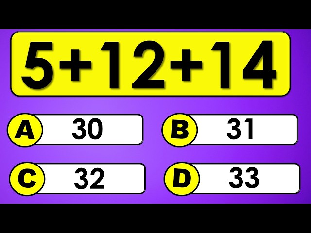 Test Your Math Skills | 20 Addition Questions