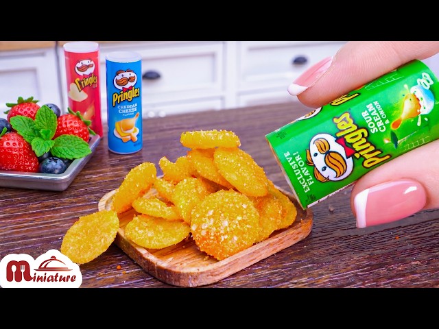 🔥 So Crunchy Mini Pringles Potato Chips Recipe | ASMR Cooking Mini Food