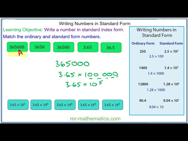 Writing Numbers in Standard Form