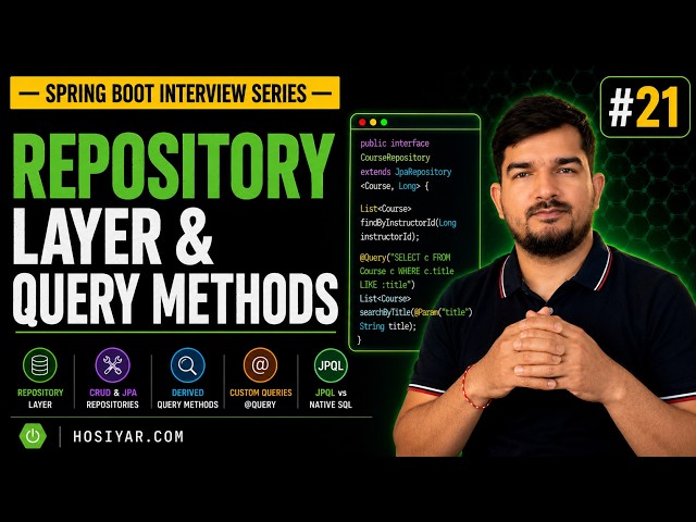 Repository Layer and Query Methods | Spring Boot Interview Series #21