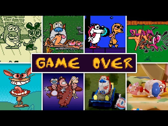 Evolution of The Ren & Stimpy Show Games Death Animations & Game Over Screens