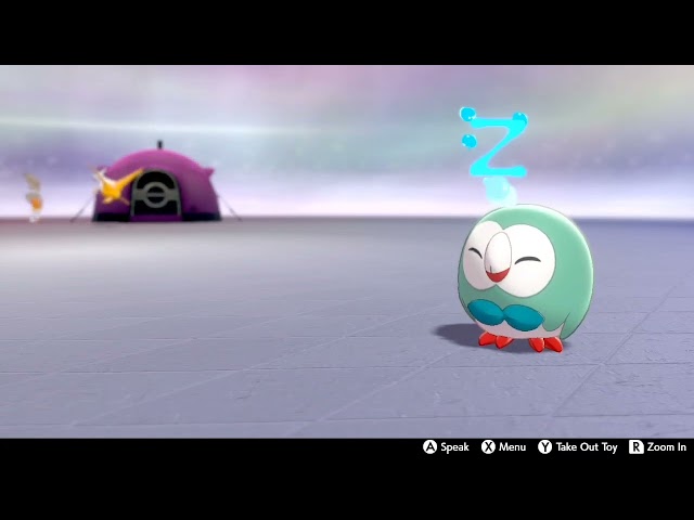 Rowlet sleeping with relaxing music in the background.