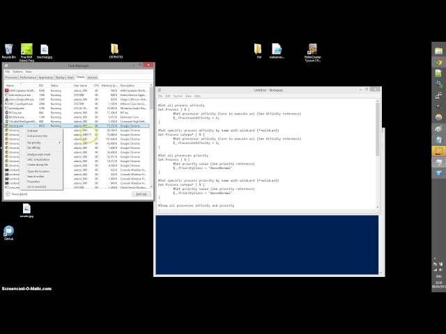 Using Powershell to manipulate CPU to optimize applications