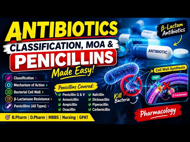 Antibiotics Explained 💊 | Classification, MOA & Penicillins #antibiotics #penicillin #pharmacy
