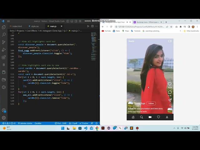 Instagram Clone App, Instagram UI Design, Instagram - HTML, CSS and JavaScript Video | FreeProjects1