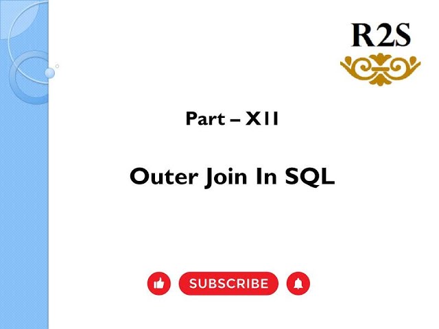 12.  Outer Join In SQL #leftjoin #rightjoin  #sqltutorial  #sqlforbeginners  #sqlcourse  #outerjoin