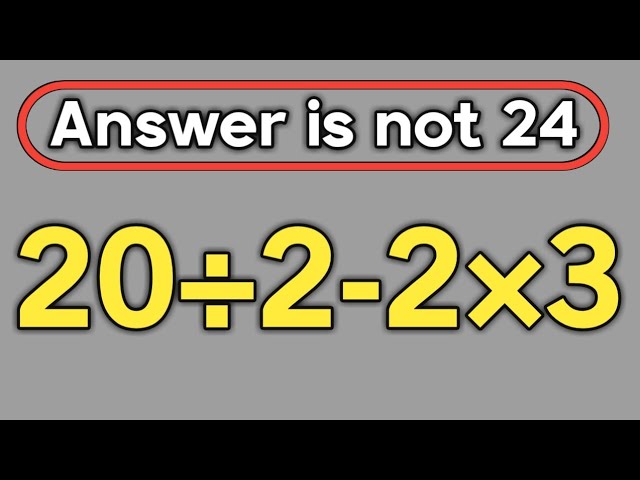 20÷2-2×3 = ❓ / Can you solve this simple math question / PEMDAS rules question 