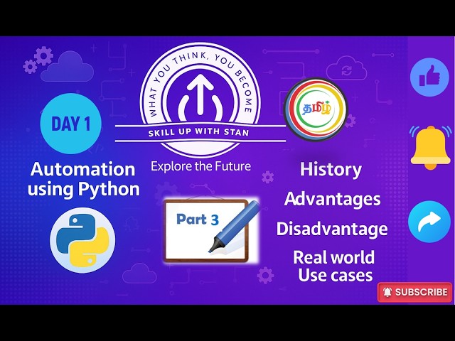 AUTOMATION USING PYTHON - DAY 1 PART 3 - HISTORY - FLAVORS - REAL-TIME USE CASES - PROS and CONS