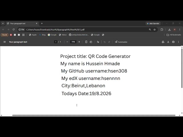 CS50P Final Project - QR Code Generator