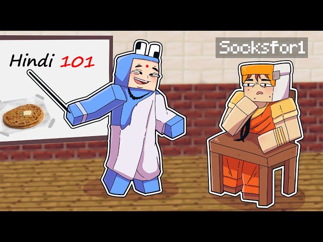I Taught Socksfor1 Hindi in Minecraft..