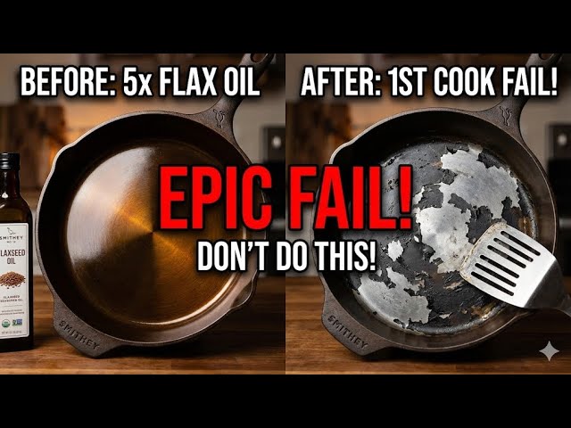 Why I’ll NEVER Use Flaxseed Oil on my Smithey Again | Epic Seasoning Fail
