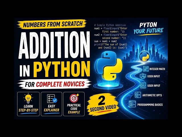 Python Addition for Complete Novices || Sum of Two Numbers From Scratch || OOPS in Python