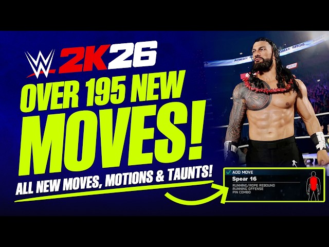 WWE 2K26 All New Moves: Over 195 New Moves & Animations! (Create a Moveset)