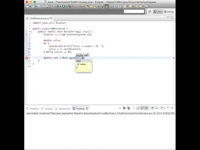 Do...While Loop for Input Validation (Java)