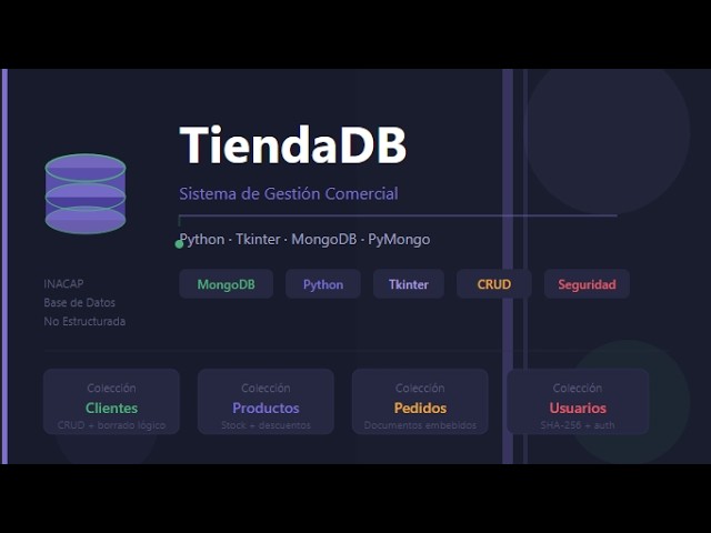 TiendaDB — Sistema de Gestión con MongoDB, Python y Tkinter | Base de Datos No Estructurada