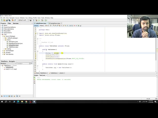 JTable Demo Using JAVA SWING
