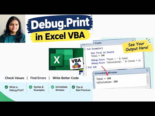 Debug.Print in Excel VBA | How to Debug VBA Code Using Immediate Window #ExcelVBA #DebugPrint #VBA