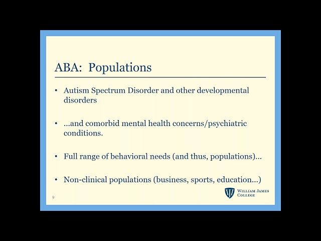 Applied Behavior Analysis ABA MA Webinar  William James College