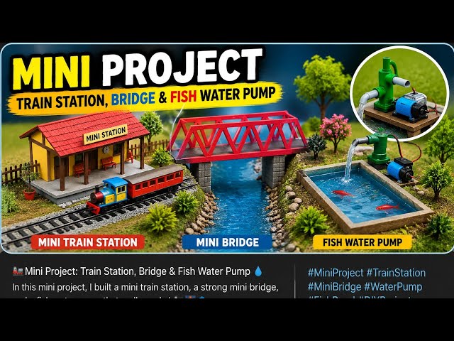 Mini Project: Building a Mini Train Station, Mini Bridge & Fish Water Pump 🚂🌉🐟💦