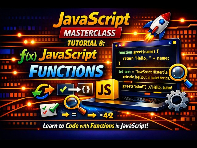 JavaScript Masterclass – Tutorial 8 : JavaScript Functions