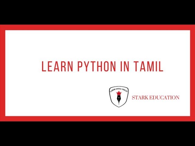 Learn python in Tamil