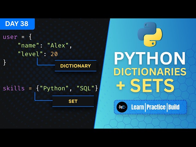 Python Dictionaries & Sets Explained | Beginner Tutorial | Learning Python Day 38
