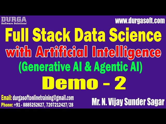 FULL STACK DATA SCIENCE with Artificial Intelligence tutorials || by Mr. N. Vijay Sunder Sagar