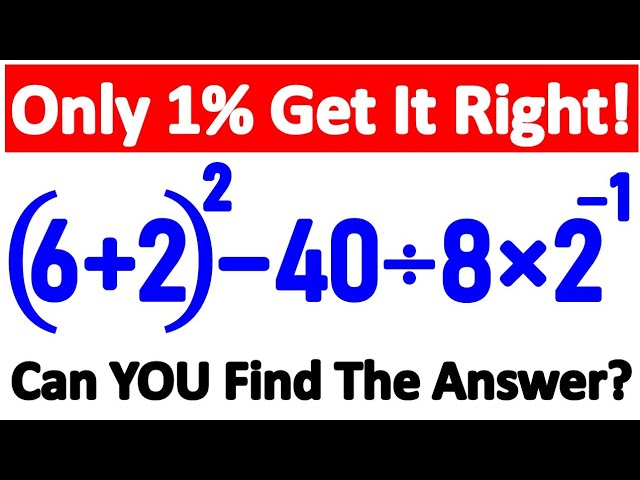 Most People Give Up on This Tricky Math Question! Will You Get It Right? 🤔🔥
