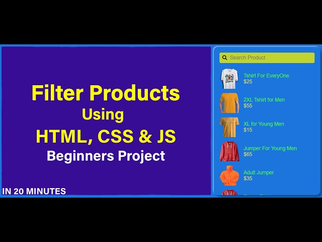 Product Filter and Search | JavaScript Project | For Beginner🔥