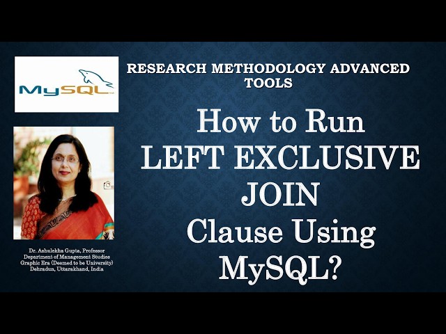 23 How to Run LEFT EXCLUSIVE JOIN Using MySQL (mysql) (sql) (left join)(exclusive join) (tables)