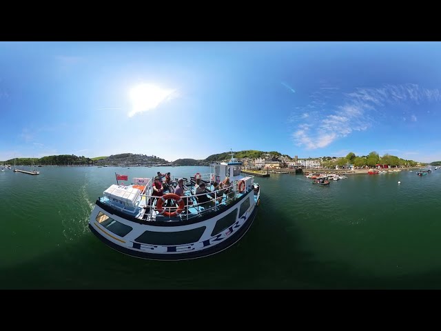 Dartmouth Steam Railway & River Boat Company Ferry Crossing across Dartmouth River VR 360 degrees