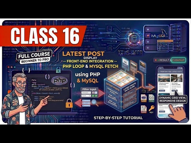 Class 16 | Latest Post - Front View | Dynamic Website using PHP MySQL