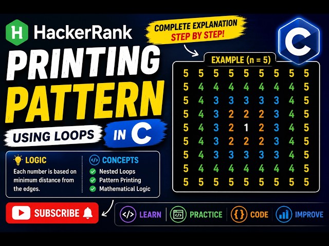 HackerRank Printing Pattern Using Loops in C | Pattern Program in C | Beginner Friendly